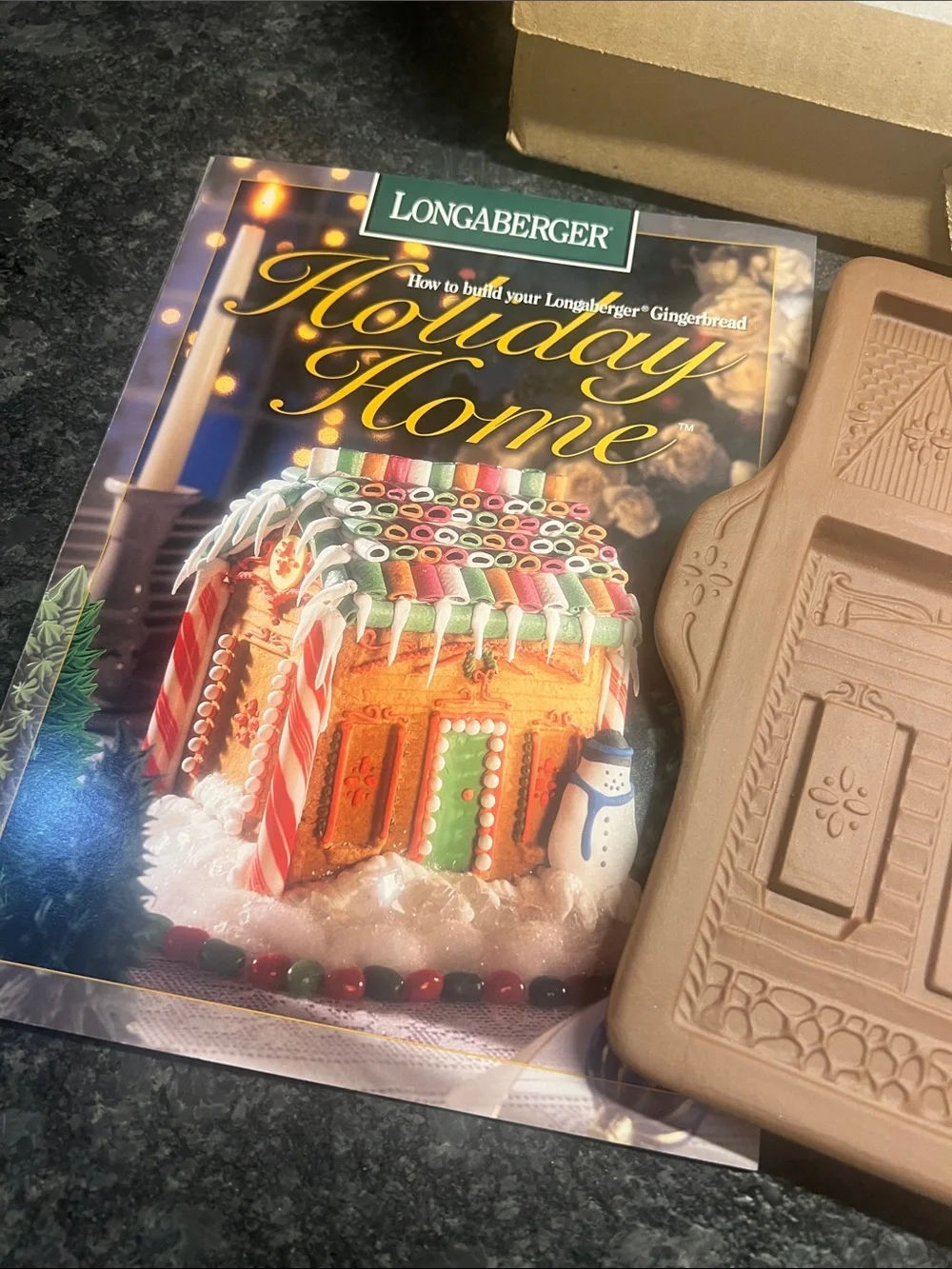 Longaberger Gingerbread Holiday Home Mold - Tan NEW IN BOX WITH INSTRUCTIONS